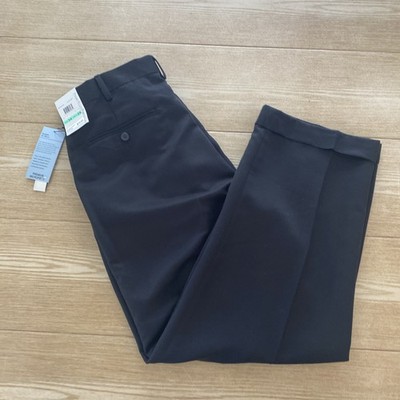 Perry Ellis Mens Dress Pants Pleated Cuffed Size 34X29 Black Office Formal  | eBay