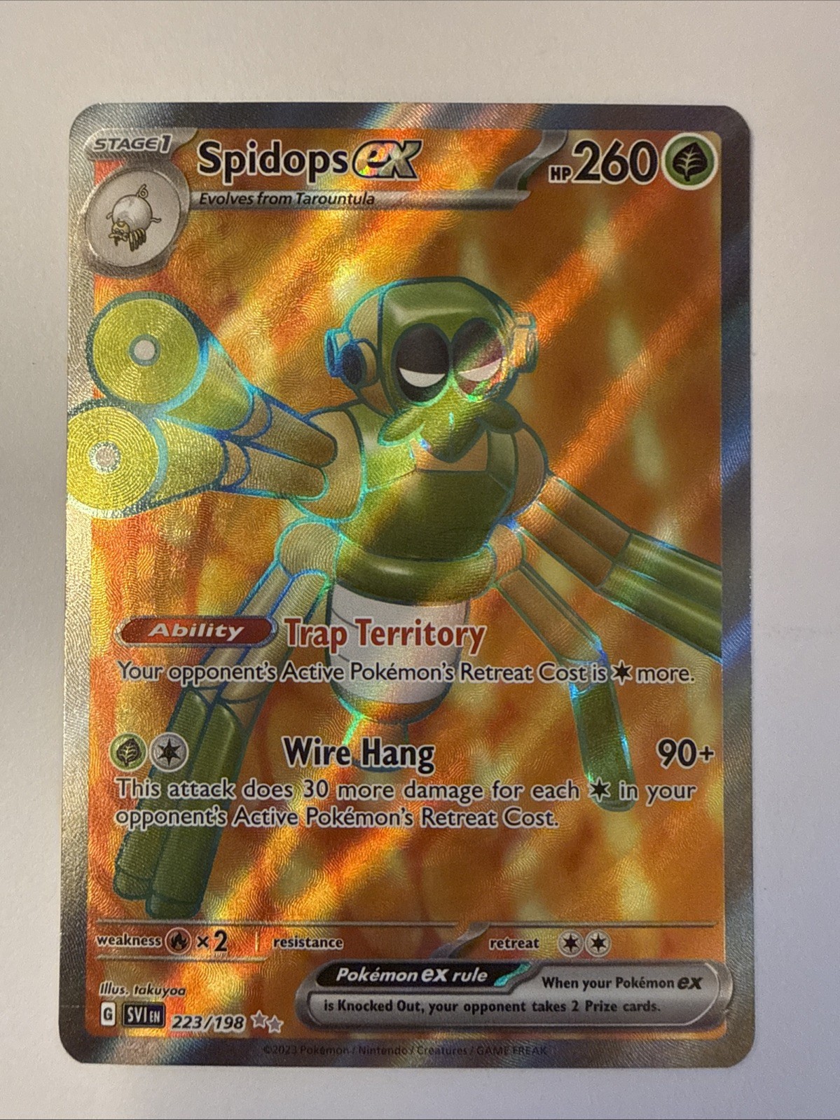 Spidops EX 223/198 Ultra Rare 2023 Pokemon Scarlet & Violet Full Art Card