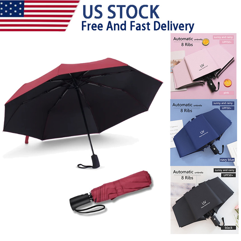 NEW Automatic Umbrella Sun / Rain Anti-UV Windproof 3 Folding Compact Umbrella