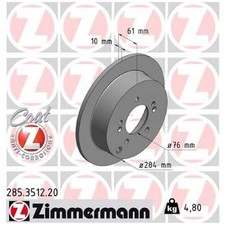 2x Zimmermann Scheibenbremse hinten 584112Y300 | 496401