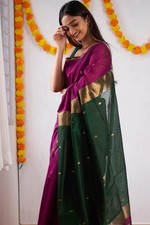 Trending Soft Cotton Saree Lightweight Daily Wear Designer Ethnic Saree Women's