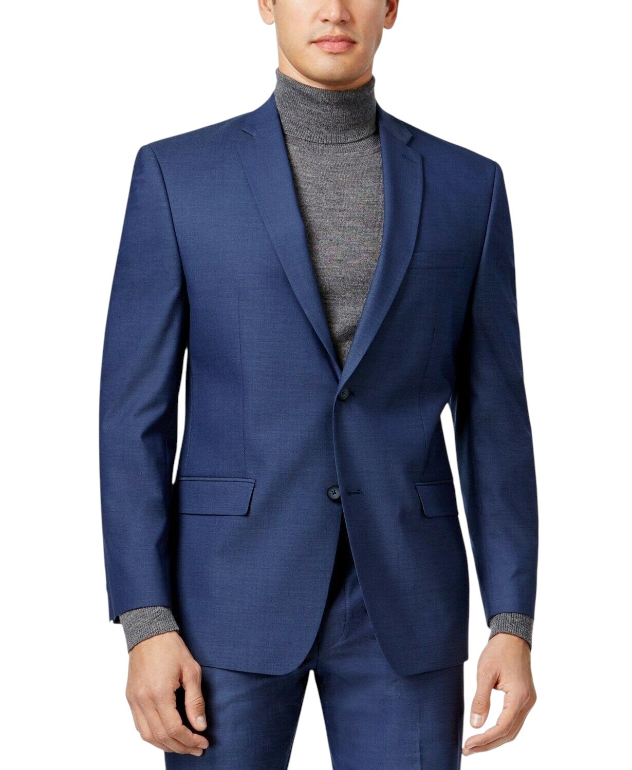 Andrew Marc Mens Modern fit 2 Piece Suit 38 S / 31 Waist Blue Stretch