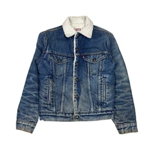 Vintage 80s 90 Levi's Sherpa Lined Trucker Jacket Men's 36R Medium