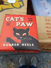 Cats Paw 2 Rubber Heels in Box Old Store Stock Cats Paw Rubber Co USA