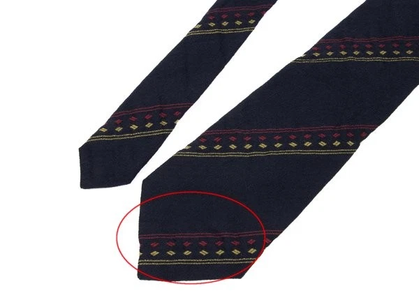 Corbata COMME des GARCONS HOMME Lana Seda Sesgada Rayas Talla Gratis (K-163230) Foto 3 de 4