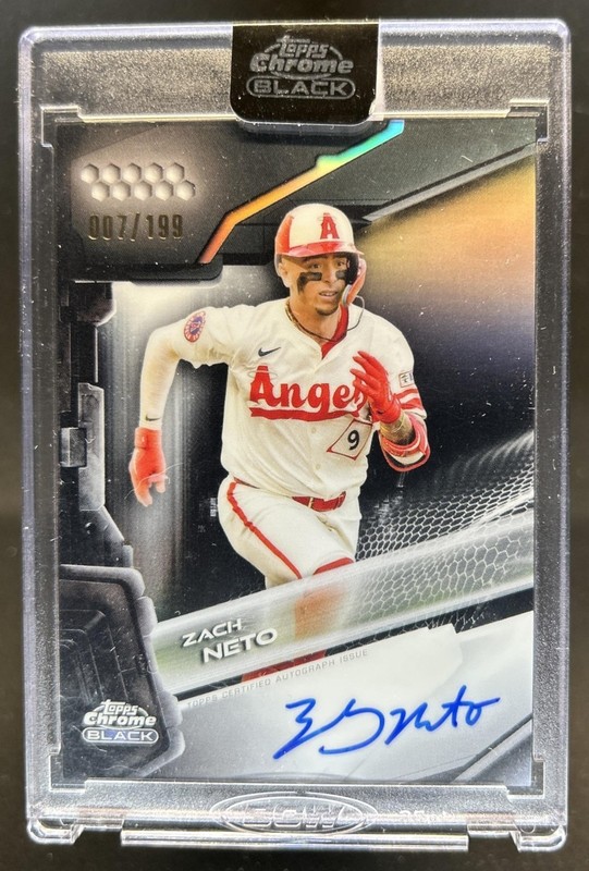 2026 Topps Chrome Black Zach Neto Auto Autograph Refractor #/199 Angels