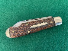 Vintage SCHRADE Cut Co Walden NY Easy Open Pocket Knife 1904-46 Peach Seed Bone