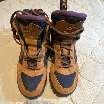 Nike Men s Hiking Ankle Boots Suede Colorblock Brown/Blue/Purple US 7.5