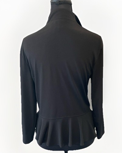 Dressbarn Cardigan Woman’s Size M Black Ruffle Closure - Bild 3 von 5