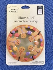 Yankee Candle Gingerbread Men Gumdrop Illuma Lid Jar Candle 22 & 14.5 oz Jar NEW