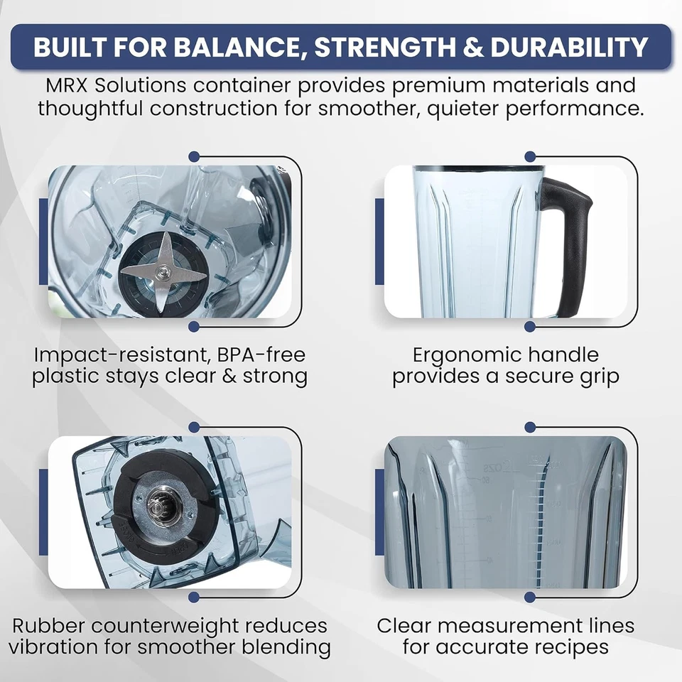 64 oz Container Pitcher Jar Compatible with Vitamix 5200 Blender Classic - Image 3 of 4