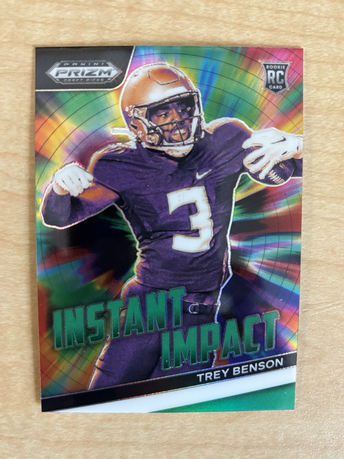 Trey Benson Panini Prizm Draft Picks Instant Impact #IITB Green
