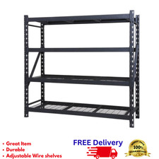 Heavy Duty Industrial Storage Rack 4-Shelf Metal Garage Shelving Unit Steel NSF