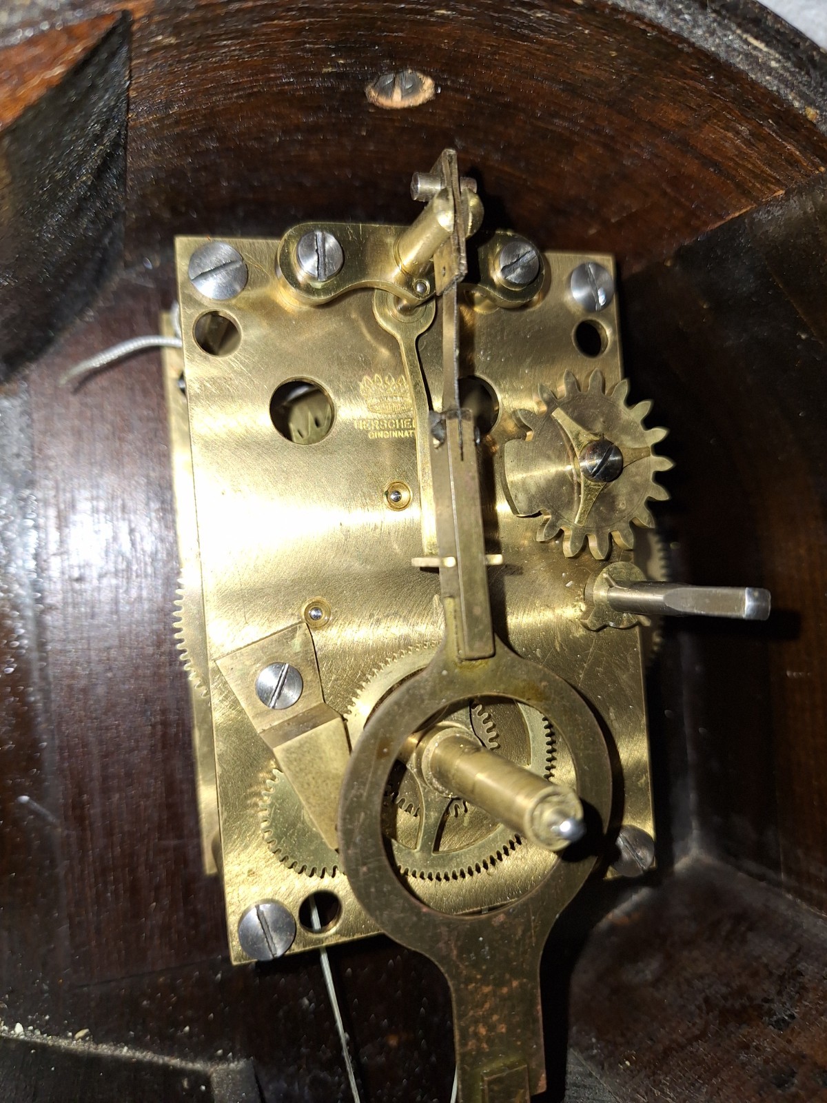 Rare Herschede 8 Day Banjo Wall Clock Working Weight Driven Shreve Crump Boston