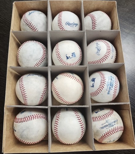 12 Rawlings Official Major League Baseballs Game Used Baseballs