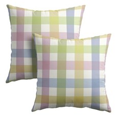 Easter Pillow Covers 20x20 inch Set of 2 Colorful Plaid Spring Festival Outdo...