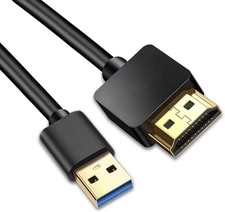 4K HD USB to HDMI Adapter Cable, USB 3.0 to HDMI Male HD Monitor Display Audio V