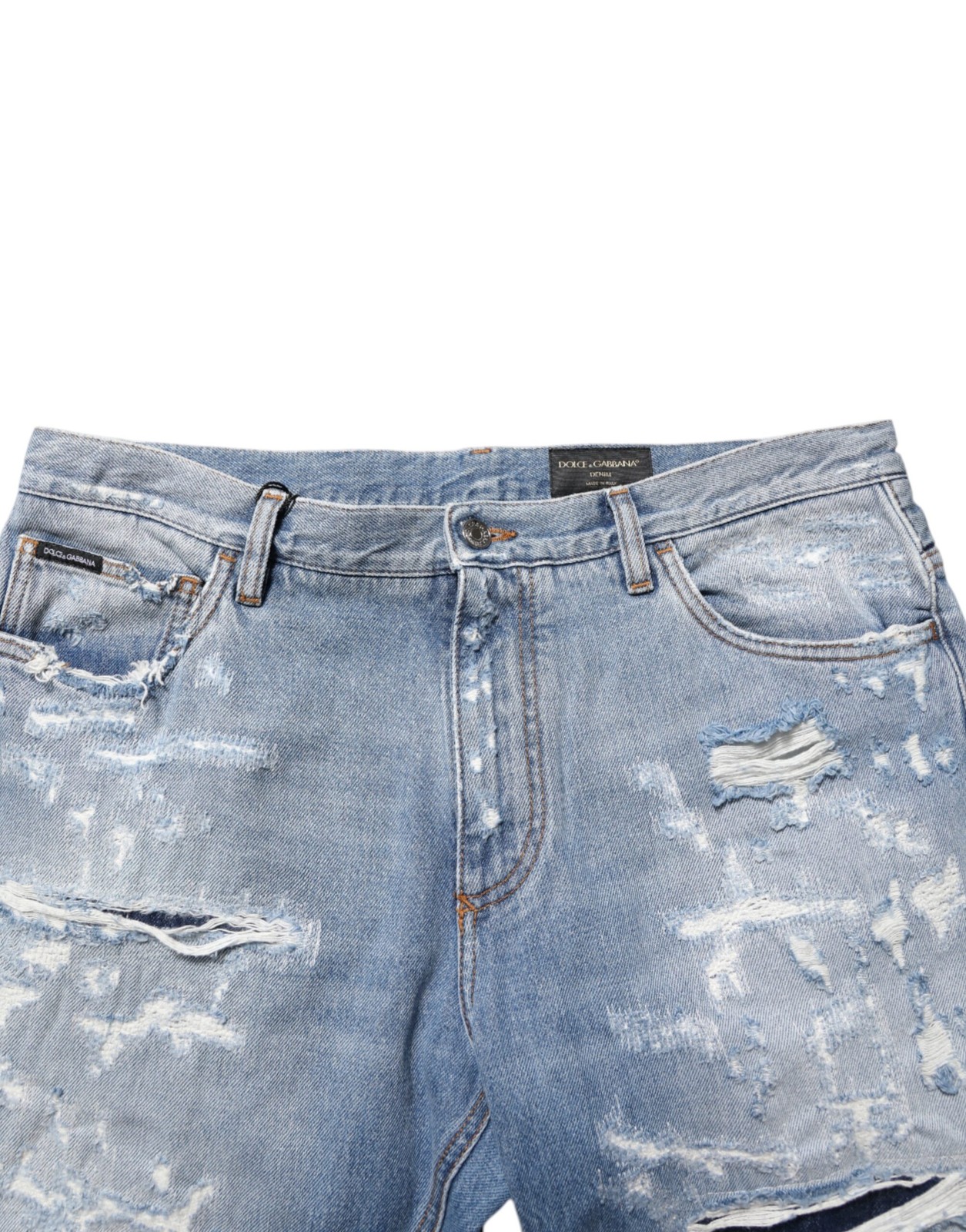 Dolce & Gabbana Blue Distressed Ripped Denim Pants Men's Jeans image 4