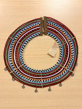 Maasai Beaded Collar Necklace African Tribal Jewelry Vintage Ethnic Statement