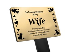 OriginDesigned Wife Memorial Plaque Stake - in Loving Memory of My Wife and a...