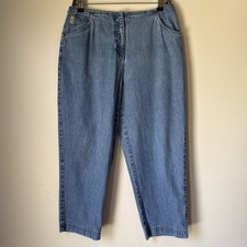 J Jill Jeans Women Size 12 Blue Straight Leg High Rise Denim Casual Capsule