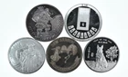 Lot 5 VINTAGE 1 Oz Silver Bars/Rounds Art Bars Collection Poured .999 *591