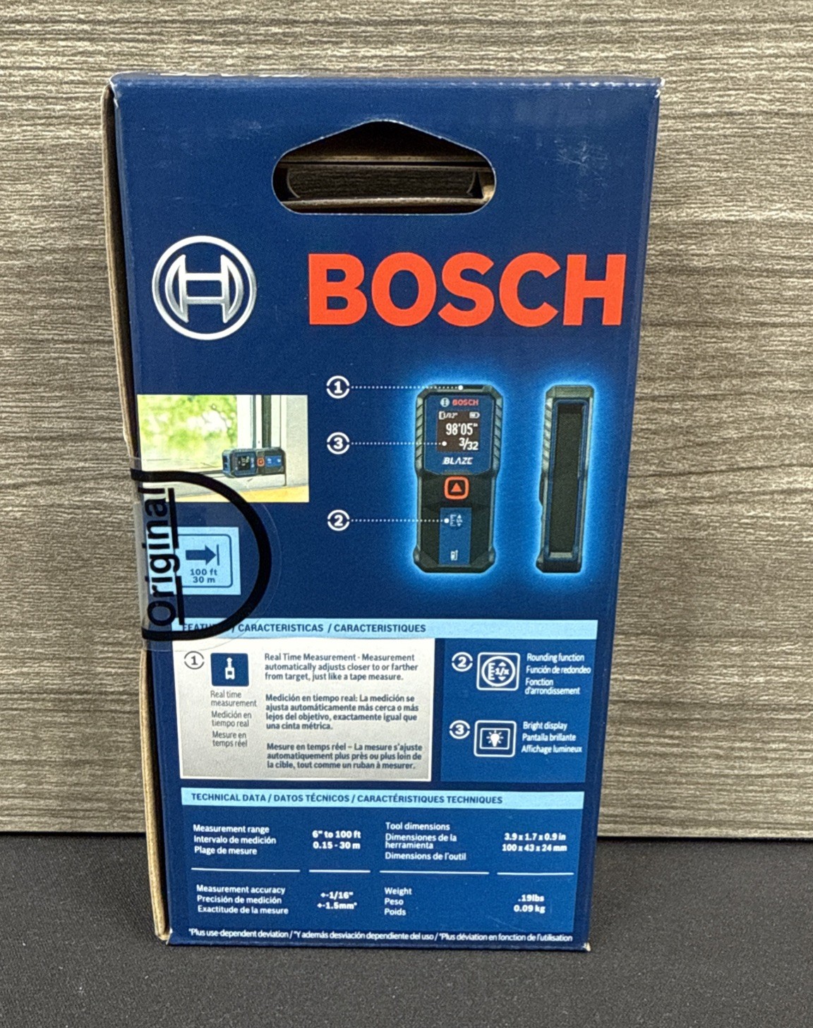 BOSCH GLM100-23 Blaze 100ft Laser Measure with Backlit Display 100' RANGE [New]