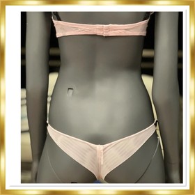 La Perla Bra & Panty Set Silk Blend Embroidered Black Motifs ( Large)