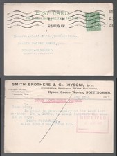 1917 KGV Nottingham Machine PM Smith Brothers Hyson Engineers Postcard