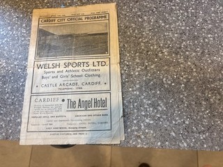 Cardiff City vs Crystal Palace 1945/6 Football Programme