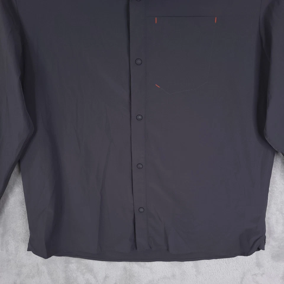 Camisa de rendimiento The North Face North Dome para hombre XL carbón botón a presión frontal Foto 2 de 4