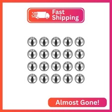 HARFINGTON 40pcs Beads 8mm Stainless Steel 4mm Hole Dia Bead for DIY Crafts, Sil