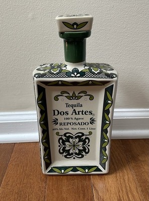 Tequila Dos Artes 100% Agave Reposado  Painted Bottle EMPTY