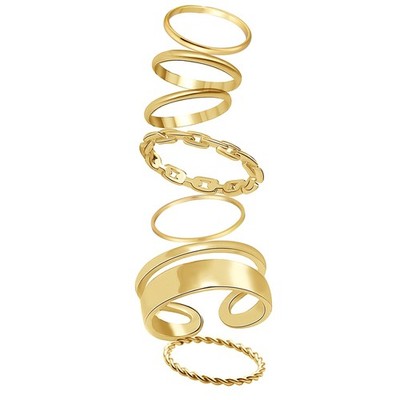FAXHION Gold Knöchel Ringe Set für Damen Schlangenkette Stapelring Farbe 