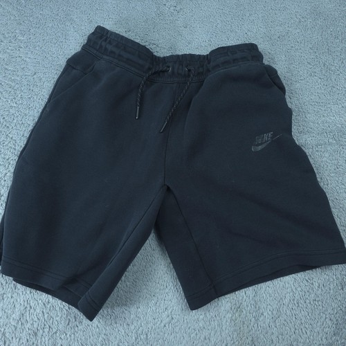Nike Sweat Shorts Youth Large Black Fleece Zip Pocket Drawstring Athletic Gym