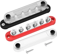 DAIERTEK Marine Bus Bar 12V 6 X 1/4" (M6) Terminal Studs 12 Volt Bus Bar Power D
