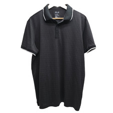 FLX Men  s Polo Shirt Black Size XL Urban Short Sleeve Collared Buttoned Pullover