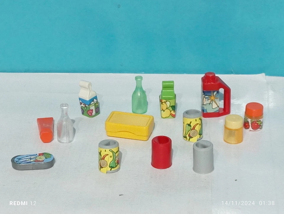 LOT PLAYMOBIL POTS CONSERVES CUISINE MARCHÉ RÉFRIGÉRATEUR MAGASIN SUPERMARCHÉ... - Photo 1/1