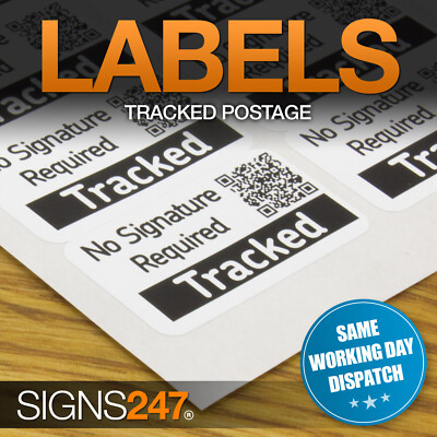 TRACKED ETIKETTEN - AUFKLEBER Postetiketten INR Tracked Barcode Paketzustellung