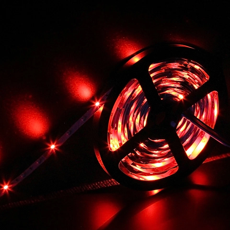 5M RGB 3528 LED Strip Rope Tape Light with Music Remote Controller 12V Adapter - Image 2 of 4