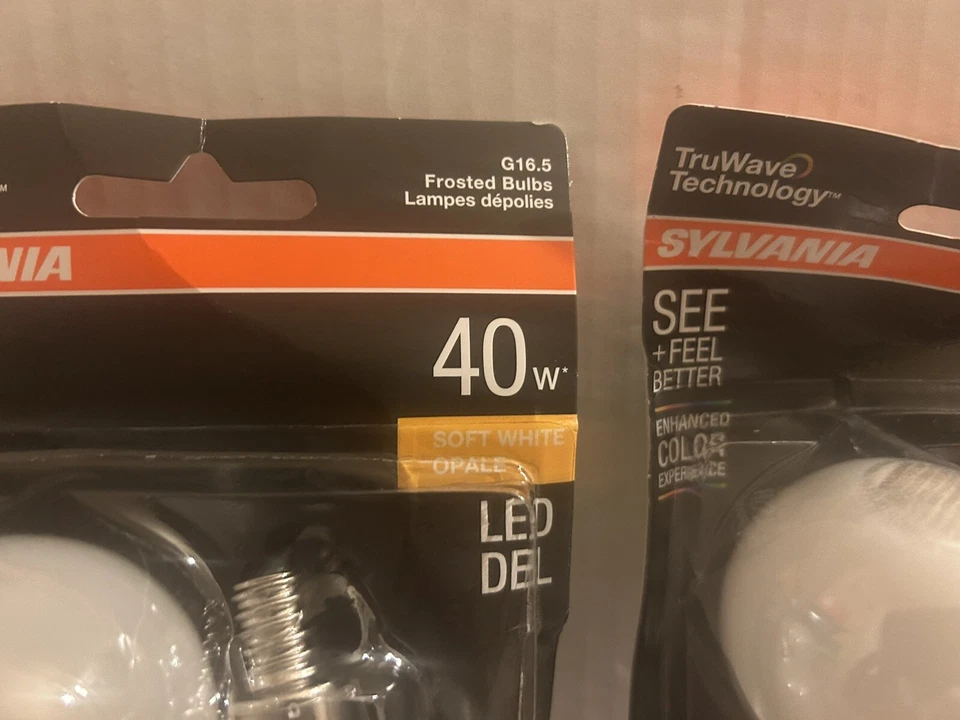 (2) SYLVANIA: 2 G16.5 Frosted Bulbs 40w Soft White LED - Image 4 of 4