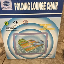 Vtg Pool Float Folding Lounge Chair 90s Colors 70x30 New In Box