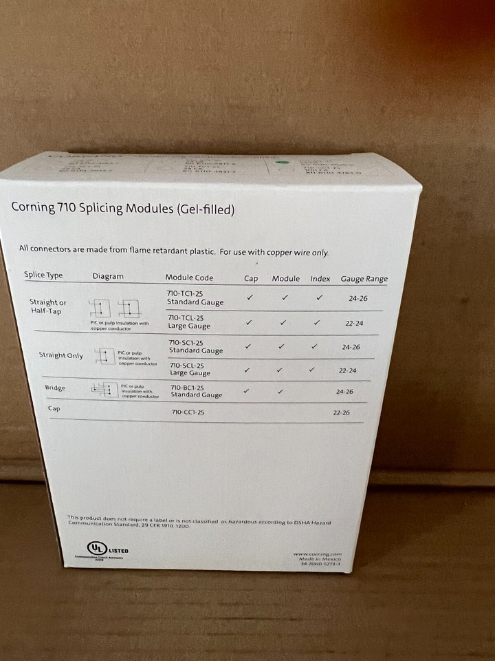 3M 710 Splicing Modules 25 Pair Gel-Filled 710-TCL-25 Corning 24ct | eBay