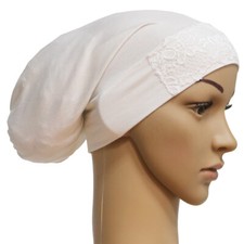 Muslim Hijab Islamic Under Scarf Turban Tube Cap Women Modal Lace Bottoming Hat