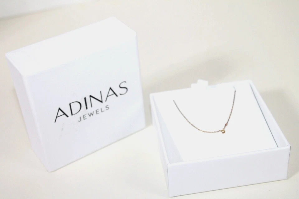Adina's Jewels Collares Tono Oro Esterlina .925 Inicial Letra C Dije Mujer