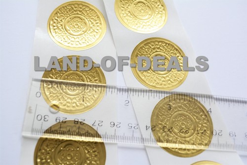 100 High Quality GOLD / SILVER Wedding Envelope Seals Round EMBOSSED Sticker USA - Picture 5 of 10
