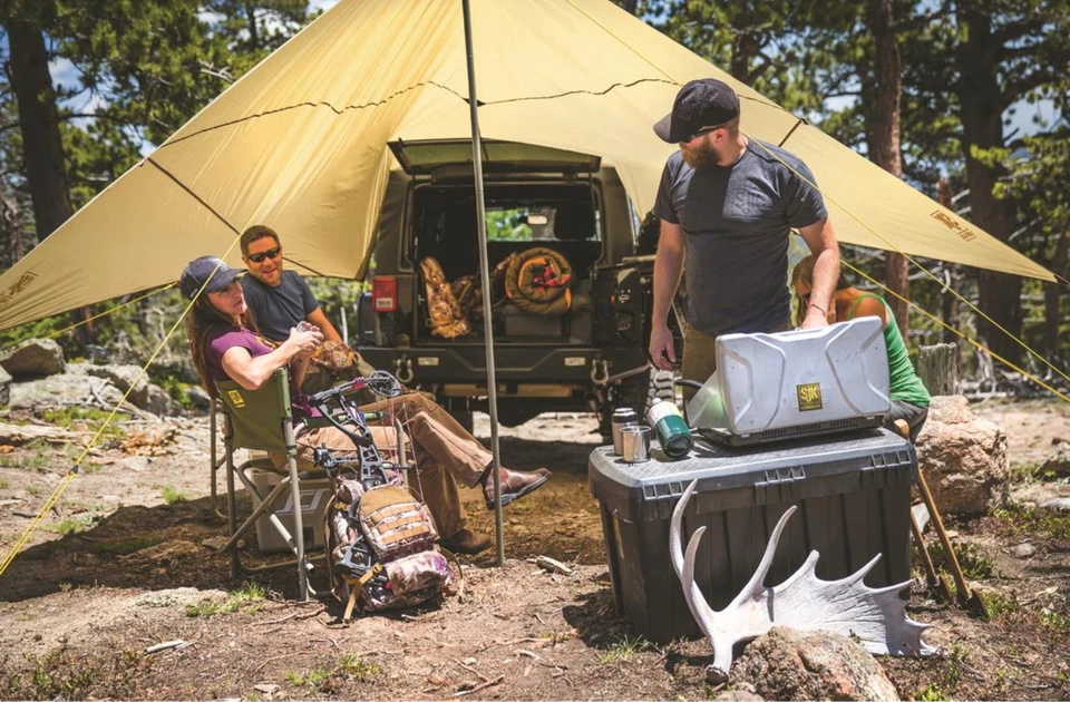 Cubierta de lona portátil para toldo de camión camping leñador casa de carretera Foto 3 de 4