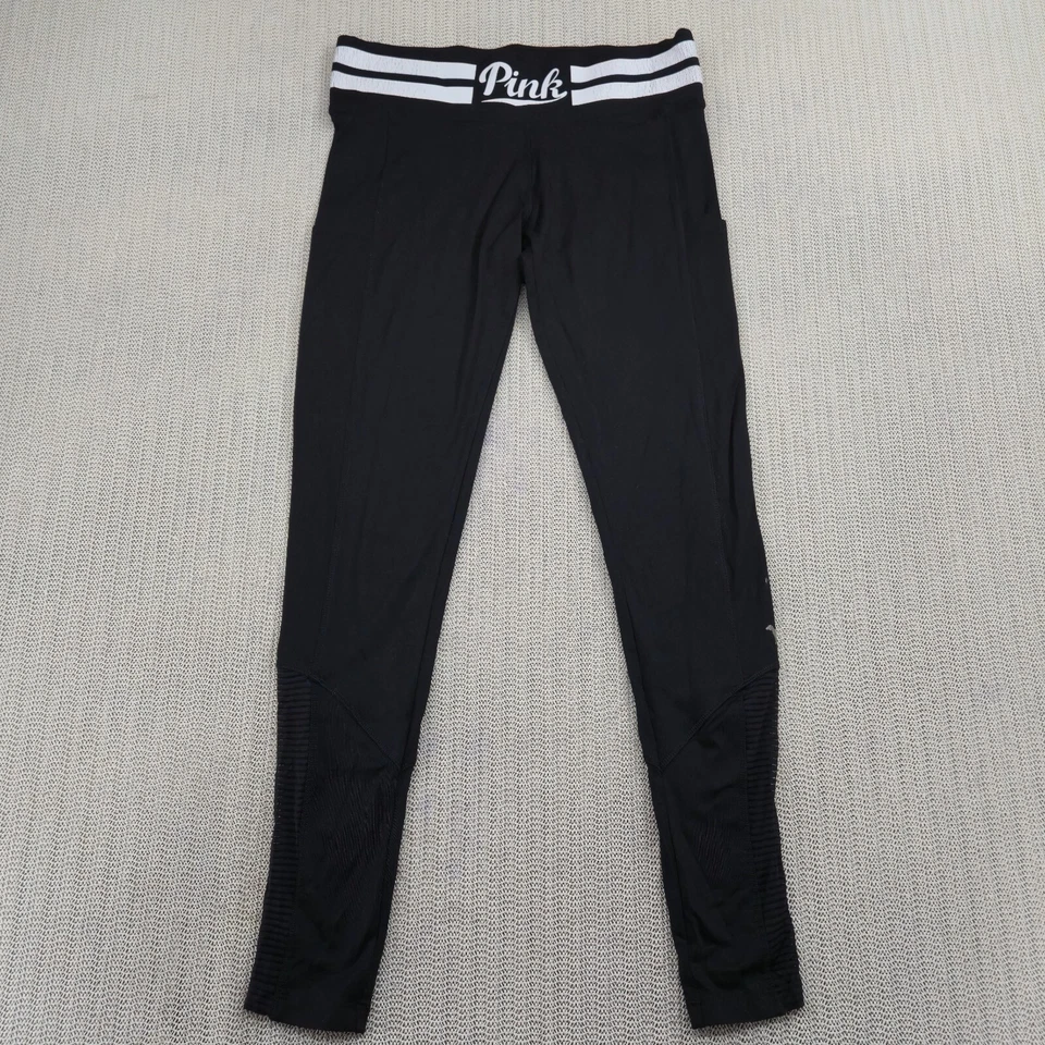 Victoria's Secret ROSA Ultimate Leggings Mujer Pequeños Negros Cintura Alta Pantalones de Yoga Foto 2 de 4