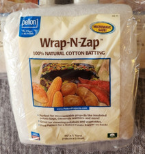 Pellon Wrap-N-Zap 100 Natural Cotton Batting For Microwavable Projects 45" x1yd