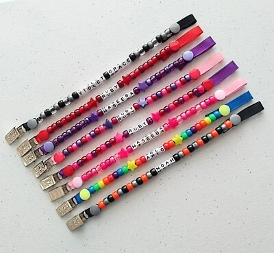 Personalised Baby Dummy Clip, Gift idea, Pacifier Soother Holder - Chain - Strap